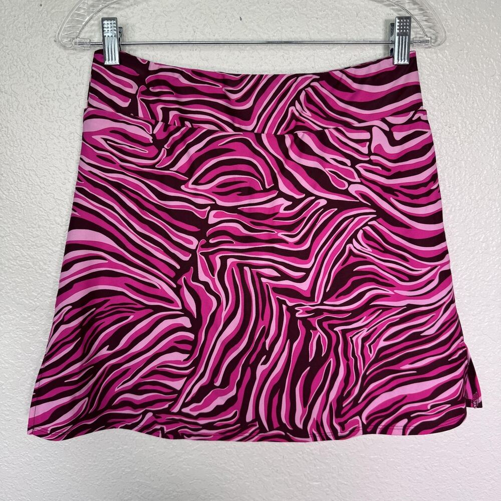 Jude Connally Skort Womens XS Pink Zebra Print Pull On Golf Tennis Pickleball - Picture 2 of 10